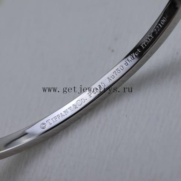 Tiffany Edge Hinged Bypass Bangle In Platinum and Yellow Gold With Diamons 70920751
