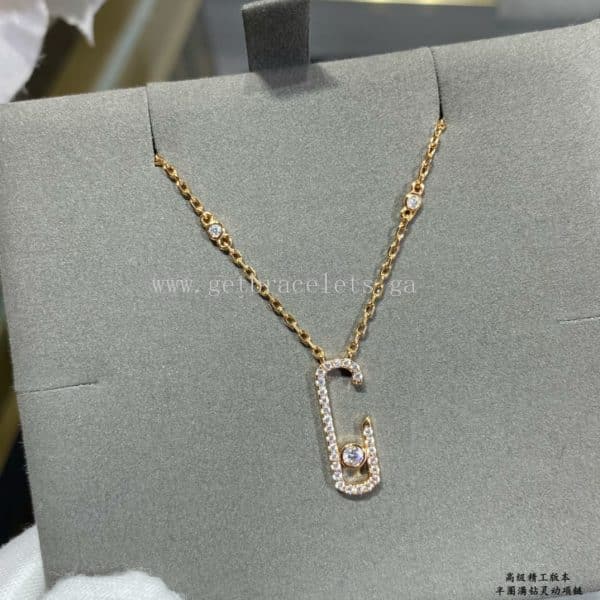 Messika Lucky Pave Diamond Necklace White Gold/Rose Gold