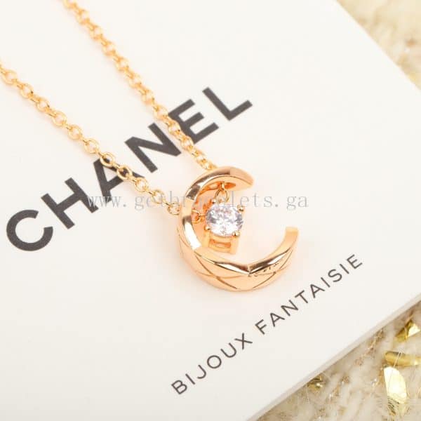 COCO Crush Necklace Quilted Motif With Diamonds Yellow Gold/Rose Gold/White Gold