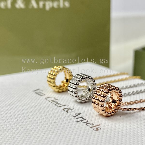 Van Cleef Arpels Perlee Pearls Necklace 3 Rows Yellow Gold/Rose Gold/White Gold