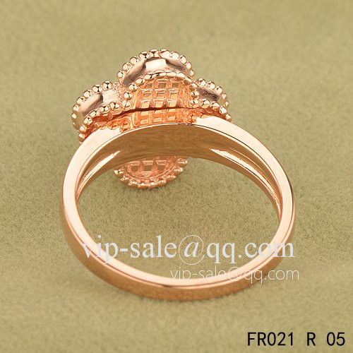 Replica Van Cleef Vintage Alhambra Ring In Pink Gold With Black Onyx