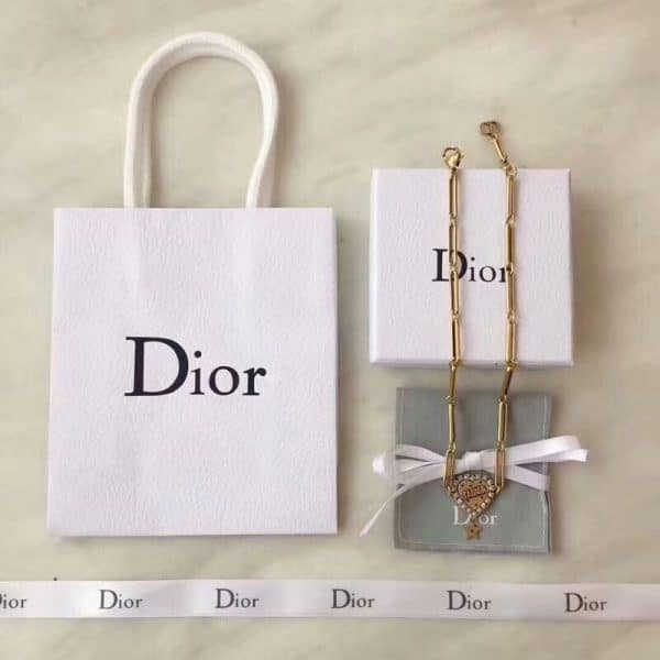 Low Price Dior L’Amour Avenir Heart Motif Charming Star Pendant Female Brass Diamonds Choker N0969LAVCY_D908