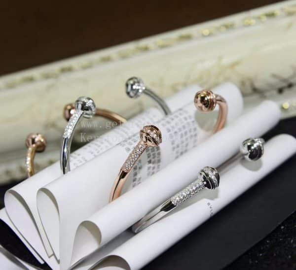 Piaget Possession Open Bangle Bracelet White Gold/Rose Gold with Diamonds