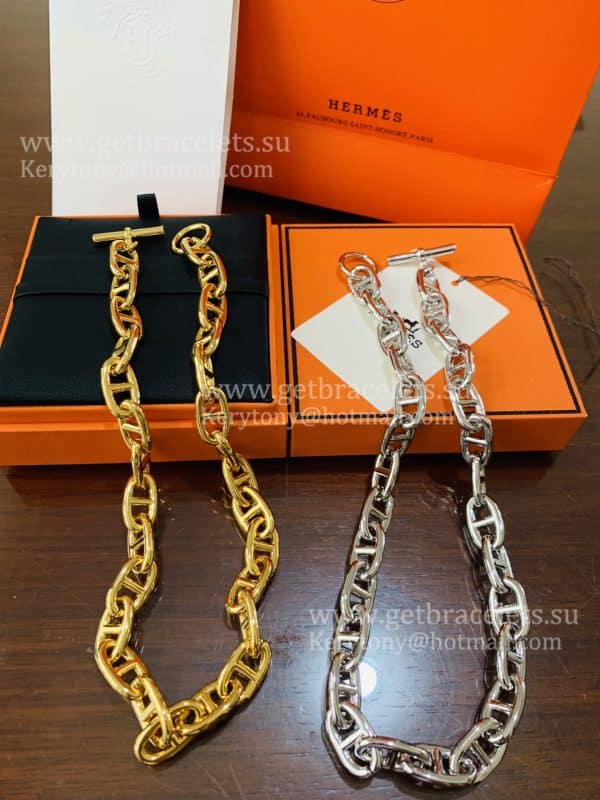 Women’s Best Price Hermes Chaine D’Ancre Necklace Large Yellow Gold/White Gold