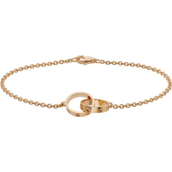 Replica Cariter Love Bracelet Pink Gold Double Ring B6027000