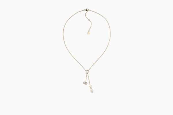 2018 Hot Selling Dior Shiny-D White Cultured Pearl-CD Logo Pendant Ladies Yellow Gold Luxury Crystal Necklace N0858SYDCY_D301