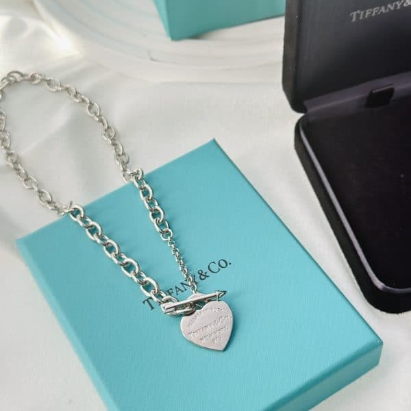Return to Tiffany Lovestruck Heart Tag Necklace in Silver Medium