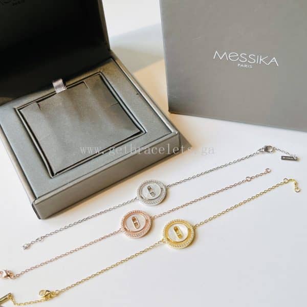 Messika Move Pave White Mother-of-Pearl Bracelet Yellow Gold/White Gold/Rose Gold