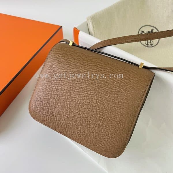 Handmade Hermes Constance 18cm In Epsom Calfskin Chestnut With Gold