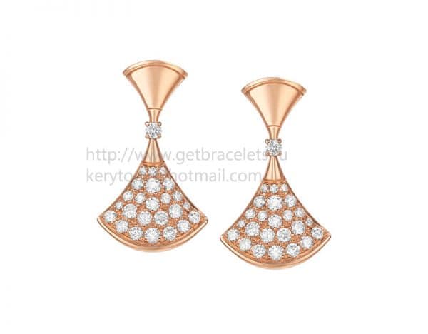 DIVAS’ Dream Earrings Rose Gold with Pave Diamonds