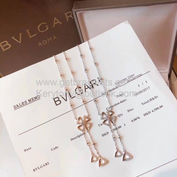 Fiorever Necklace with One Round Diamond and Pave Diamonds Rose Gold and White Gold On Sale