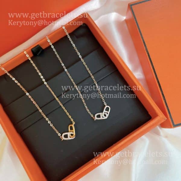 New Hermes New Farandole Necklace With Diamonds Silver/Yellow Gold/Rose Gold