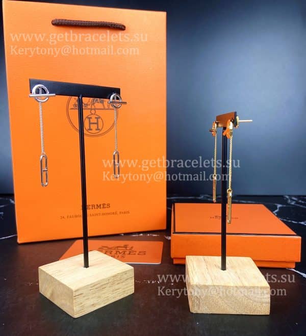 Knock-off Stylish Hermes Echappee Earrings Silver/Yellow Gold/Rose Gold