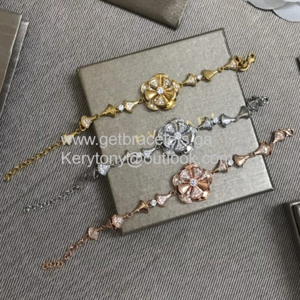 Divas Dream Flower Bracelets With Diamonds White Gold-Yellow Gold-Rose Gold Premium replica