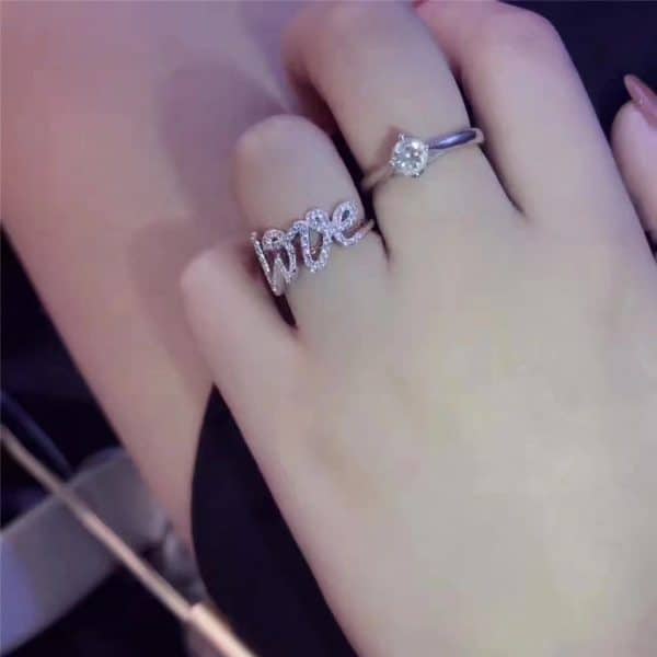 Tiffany Palomas Graffiti Love Letter Crystals Ring Street Shop Women GRP04140