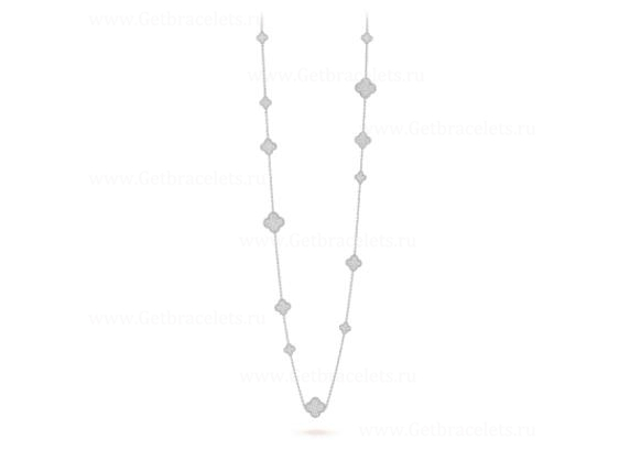 1:1 Van Cleef Arpels Perlee Magic Alhambra Long Necklace 16 Motifs With Diamonds