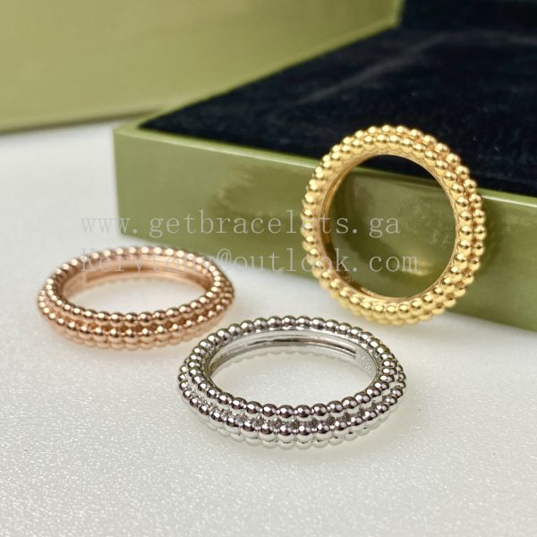 Van Cleef Arpels Perlee Pearls Ring 3 Rows Yellow Gold/Rose Gold/White Gold