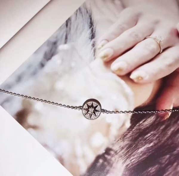 Dior Rose De Vents 925 Silver Eight-pointed Star Pendant Ladies Double-Sided Diamonds Medallion Necklace/Bracelet JRDV94002_0000/JRDV95031_0000