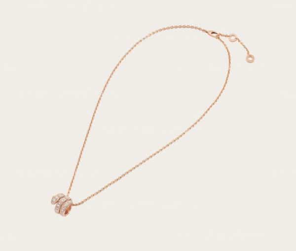 Serpenti Viper Pendant Necklace in 18K Rose Gold set with Pave Diamonds
