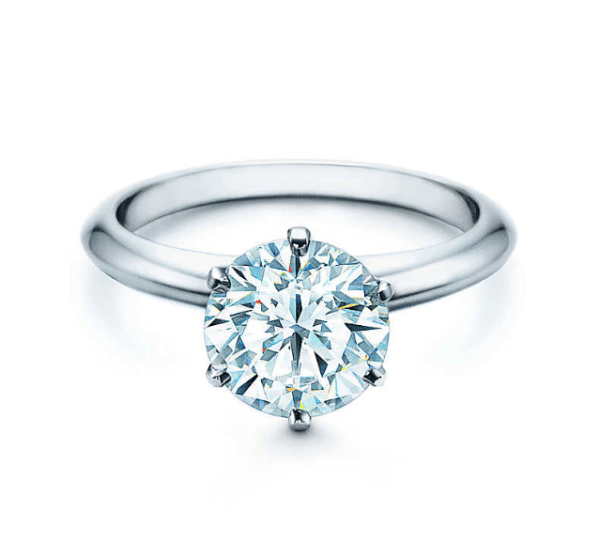 Copy Tiffany Setting One Diamond Sterling Silver Ring Valentines Day Women Gift