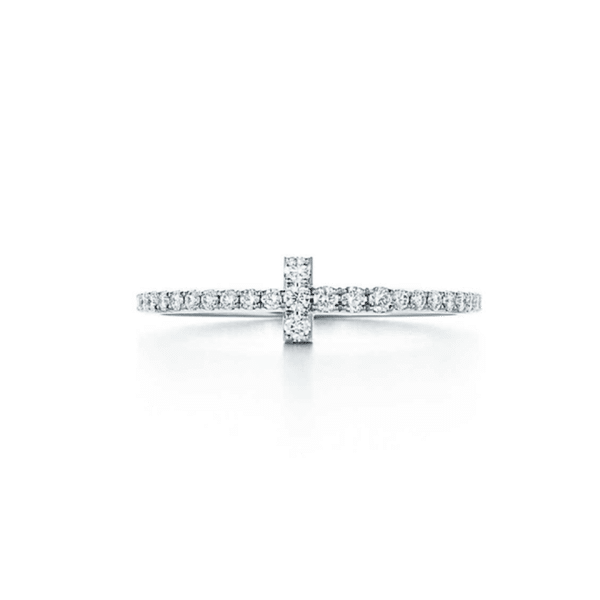 Tiffany T Wire Ring Rose Gold With Diamonds For Women UK Sale OnlineGRP08658/GRP08661