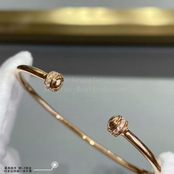 Piaget Possession Open Bangle Bracelet Rose Gold With Diamonds
