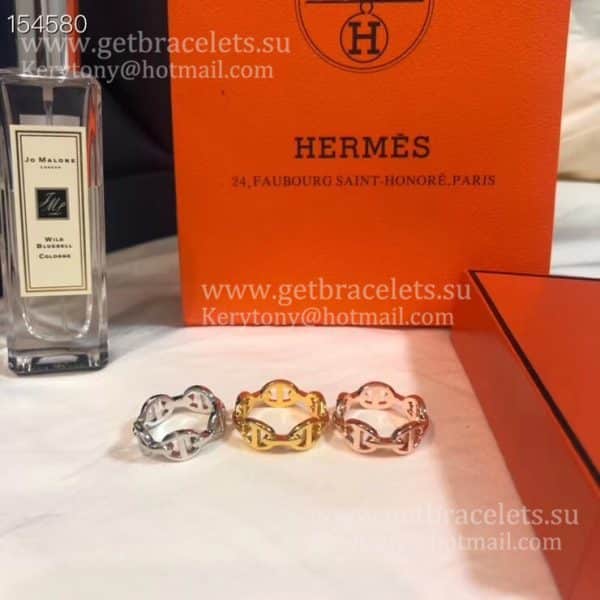 Hermes Chaine d’Ancre Enchainee Ring in White Gold/Yellow Gold/Rose Gold Gift Lady UK For Sale