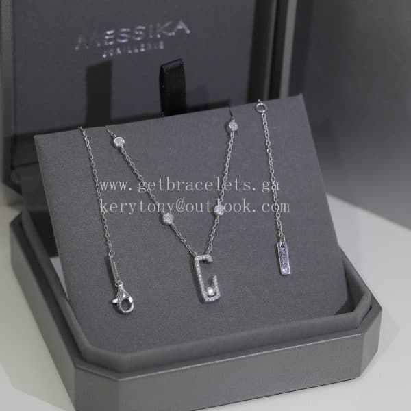 Messika Lucky Necklace with Pave Diamonds Rose Gold and White Gold