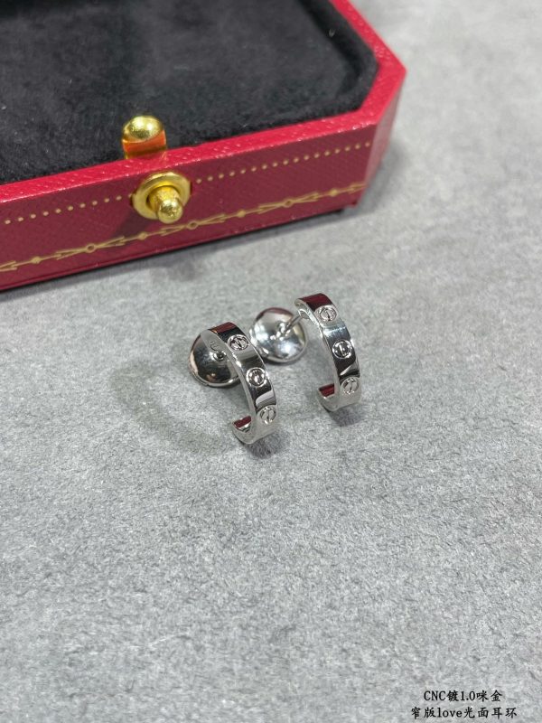 Cartier SM Love Earrings White Gold/Rose Gold/Yellow Gold