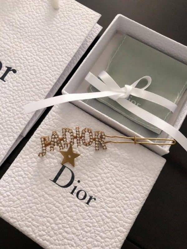 Spring Top Sale Cristian Dior J’Adior Logo Shaped Star Detail Ladies Brass Diamonds Hairpin Online