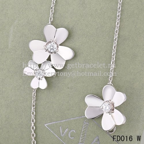 Van Cleef Arpels Frivole Necklace White Gold With 9 Round Diamonds