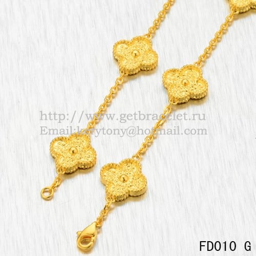 Van Cleef & Arpels Vintage Alhambra Long Necklace Yellow Gold 20 Motifs