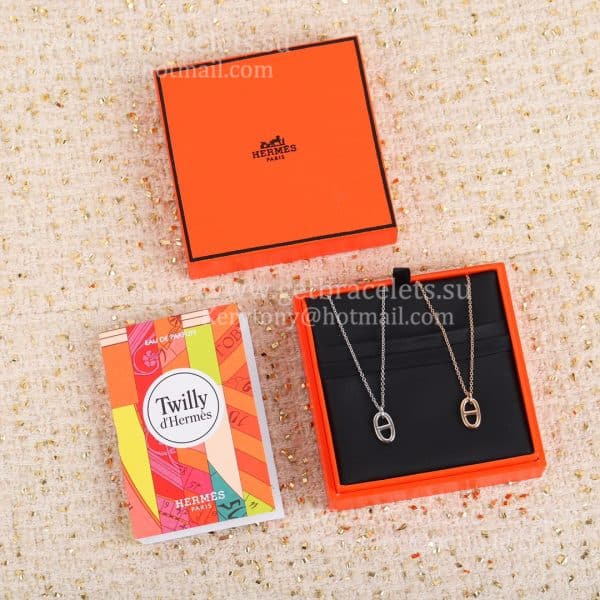 Superior Quality Hermes Chaine D’Ancre Necklace Rose Gold/Silver