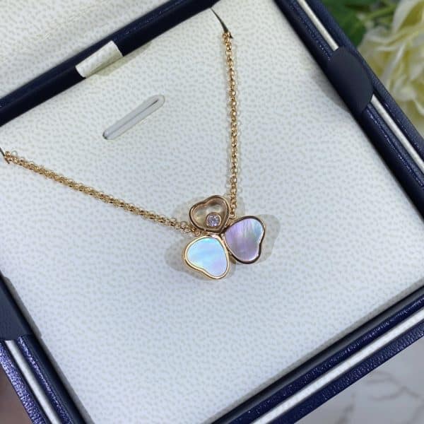 Chopard Happy Hearts Wings Necklace Ethical Rose Gold Diamond