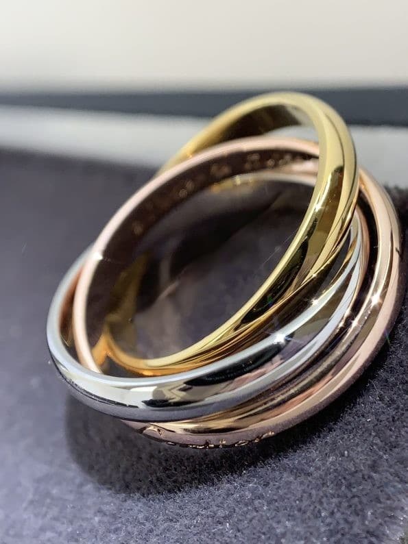 Popular Trinity De Cartier Small Ring White Gold/Yellow Gold/Pink Gold with Diamonds B4086100 Premium replica