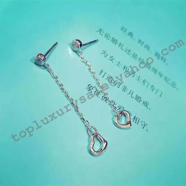 Tiffany Elsa Peretti Phony Diamonds By The Yard Open Heart Earrings Women Jewellery 31915201