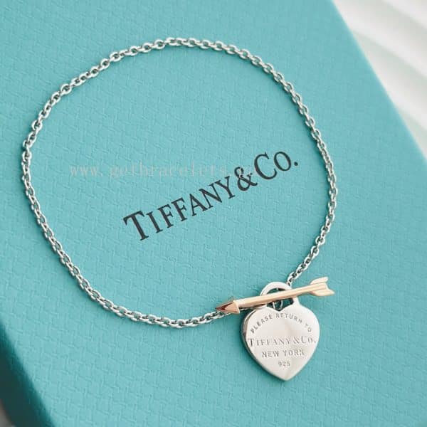 Return to Tiffany Lovestruck Heart Tag Bracelet in Silver and Rose Gold
