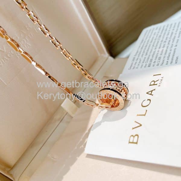 B.Zero1 Rock Necklace Rose Gold With Black Ceramic Copy