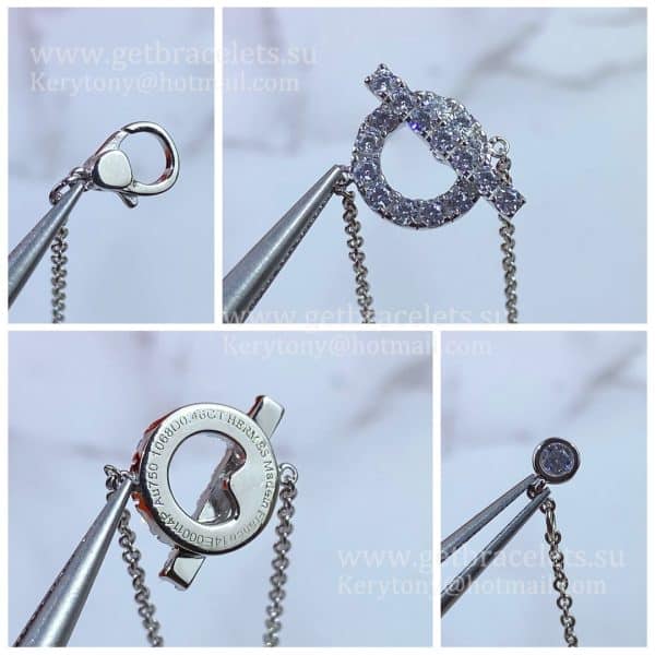 Hermes Finesse Bracelet White Gold with Diamonds Paris Week Unique Women Jewelry