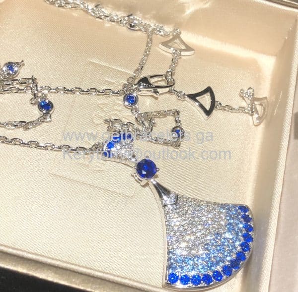 Divas Dream Necklace Blue Sapphires and White Gold Copy