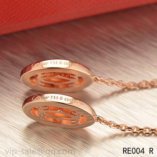 Cartier Logo Double C Earrings in 18K Pink Gold With Diamonds