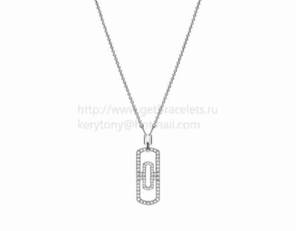Parentesi White Gold Necklace with Full Pave Diamonds