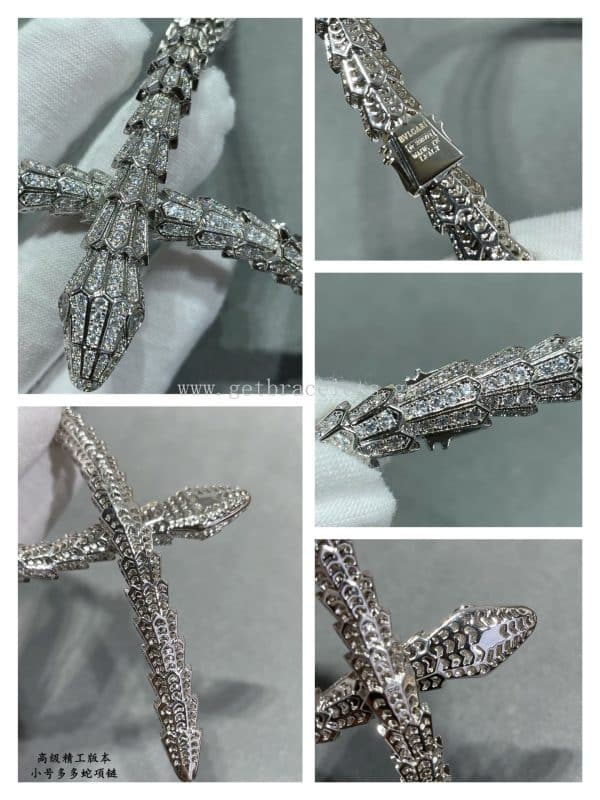 Serpenti Small Diamond Necklace White Gold with Diamonds