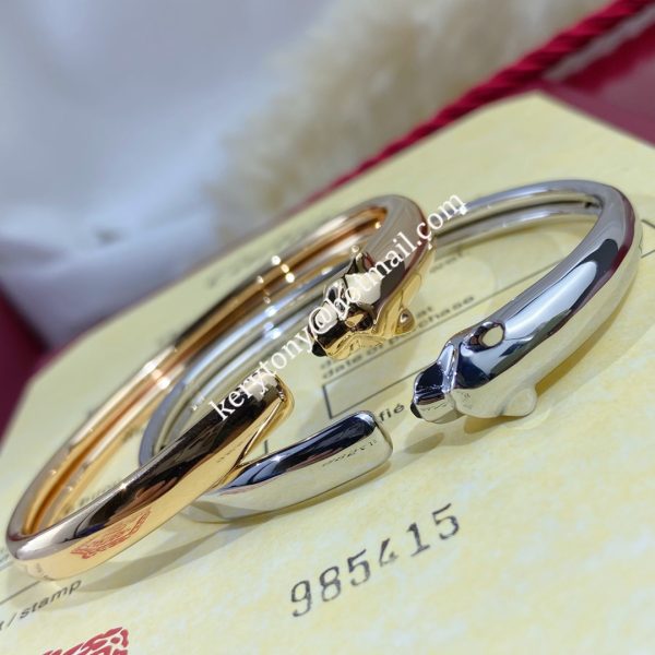 Retro Style Panthere de Cartier Bracelet Onyx and Tsavorite Garnets Yellow Gold/Rose Gold/White Gold B6067217