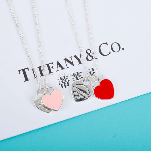 Return to Tiffany Tiffany Blue Double Heart Tag Pendant in Silver Mini
