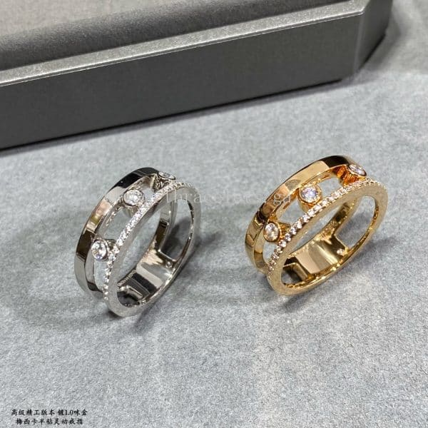 Messika Move Romane For Her Diamond Ring White Gold/Rose Gold