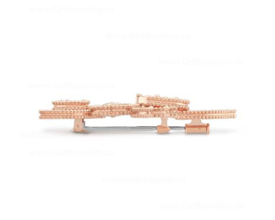 New Replica Van Cleef Arpels Lucky Spring Clip Rose Gold Carnelian Mother-of-pearl Onyx