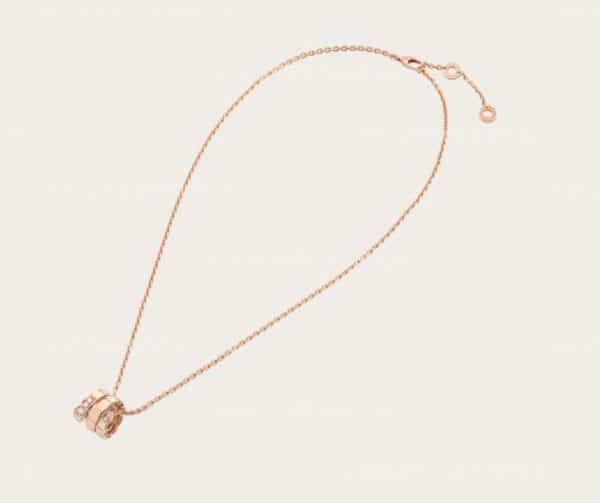 Serpenti Viper Pendant Necklace in 18K Rose Gold set with Demi-pave Diamonds