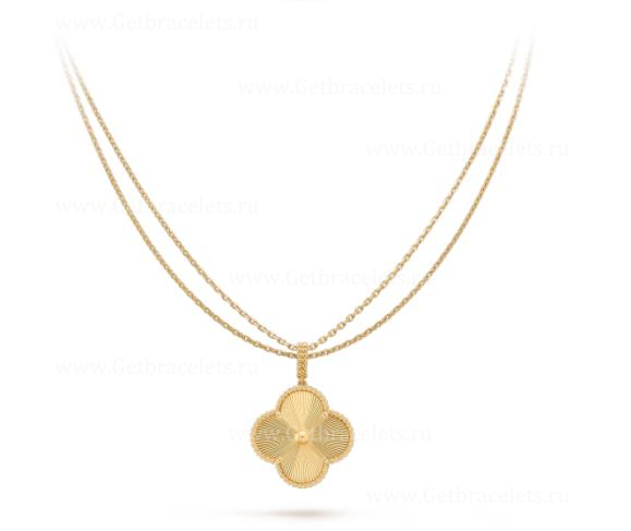 Replica Van Cleef Arpels Magic Alhambra Long Necklace 1 Motif Yellow Gold/Rose Gold/White Gold
