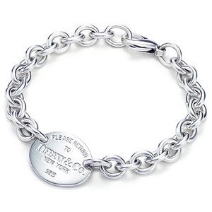 Return To Tiffany Thick Chain Oval Tag Bracelet Sterling Silver USA Women Gift